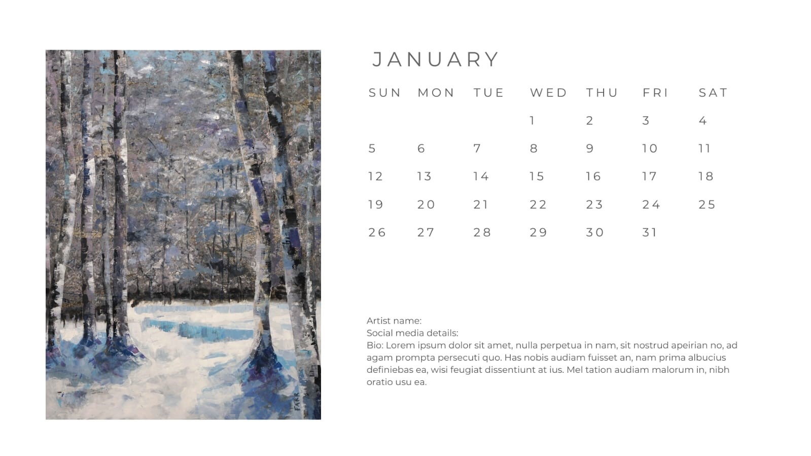 Art Calendar 2