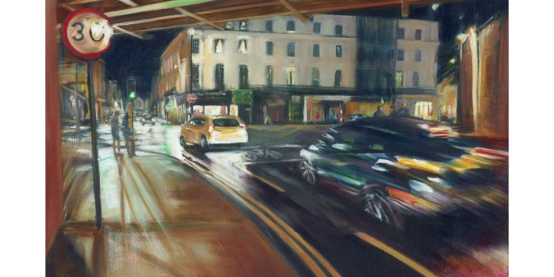 Leamington Intersection -oil on canvas, 76 x 60 cm.