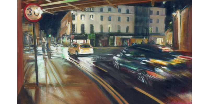 Leamington Intersection -oil on canvas, 76 x 60 cm.