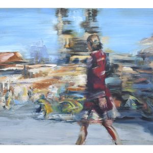 Summer Stroll in Prague. Oil on Board, size A2.